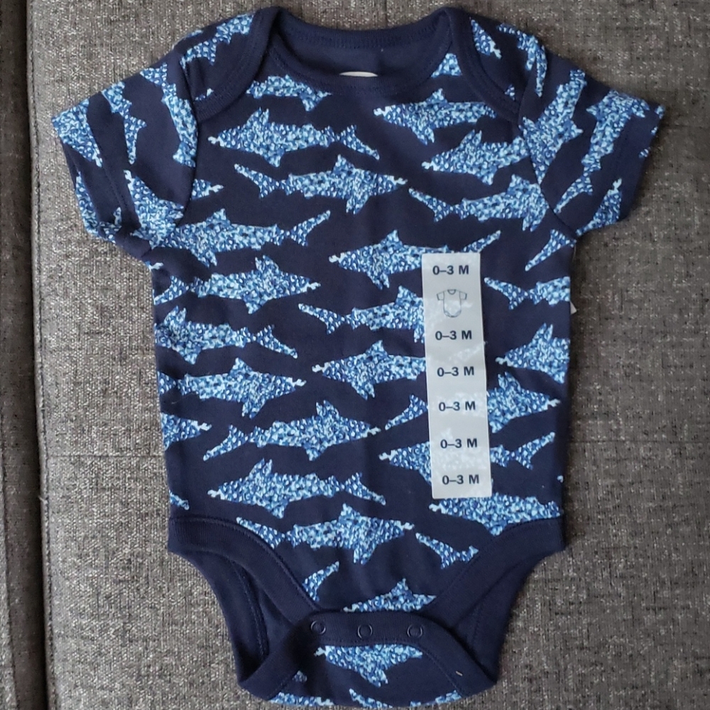 Shark themed baby onesie